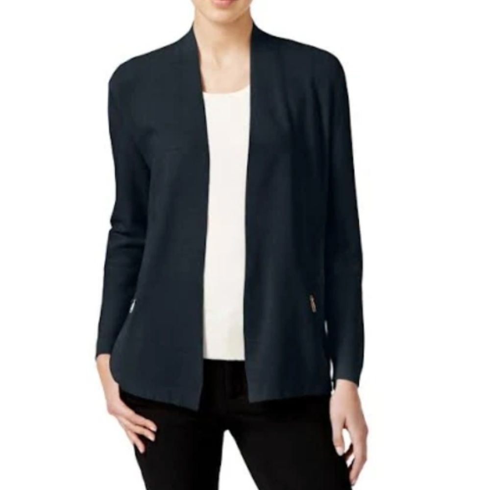 Charter Club Petite Open-Front Zip-Pocket